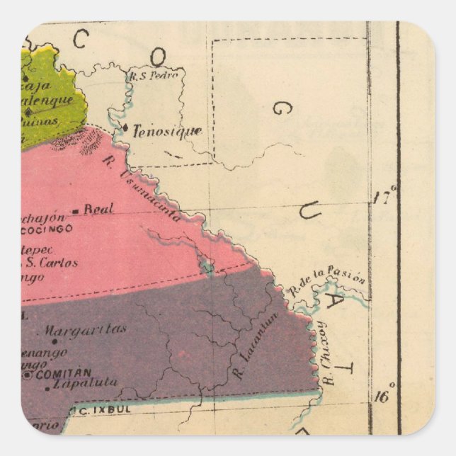 Pegatina Cuadrada Chiapas, México 2 (Anverso)