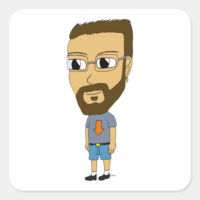 Pegatina Cuadrada chibi (Anverso)