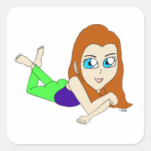 Pegatina Cuadrada chibi