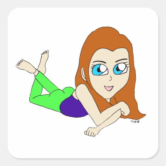 Pegatina Cuadrada chibi (Anverso)