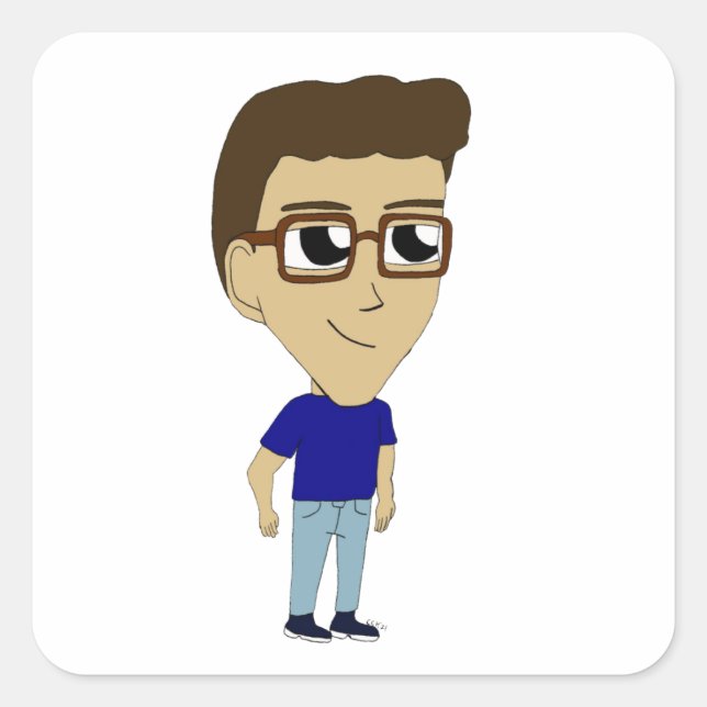 Pegatina Cuadrada chibi (Anverso)