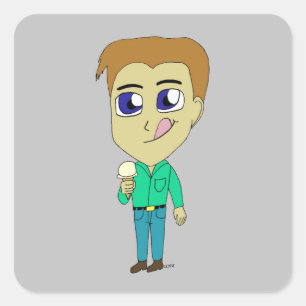 Pegatina Cuadrada chibi