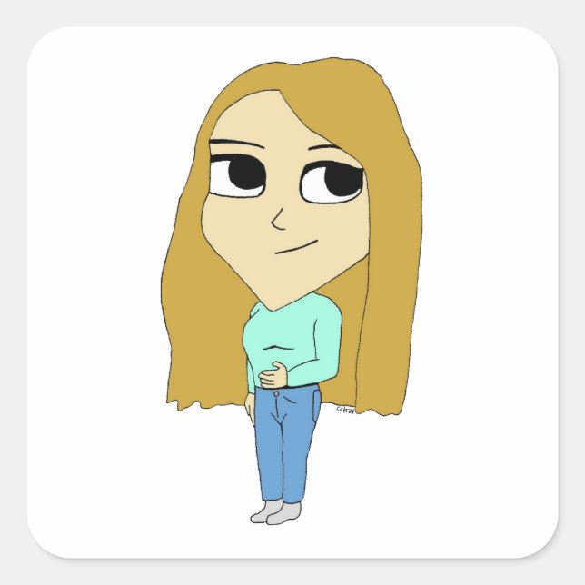 Pegatina Cuadrada chibi (Anverso)