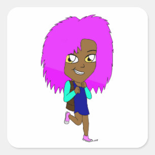 Pegatina Cuadrada chibi