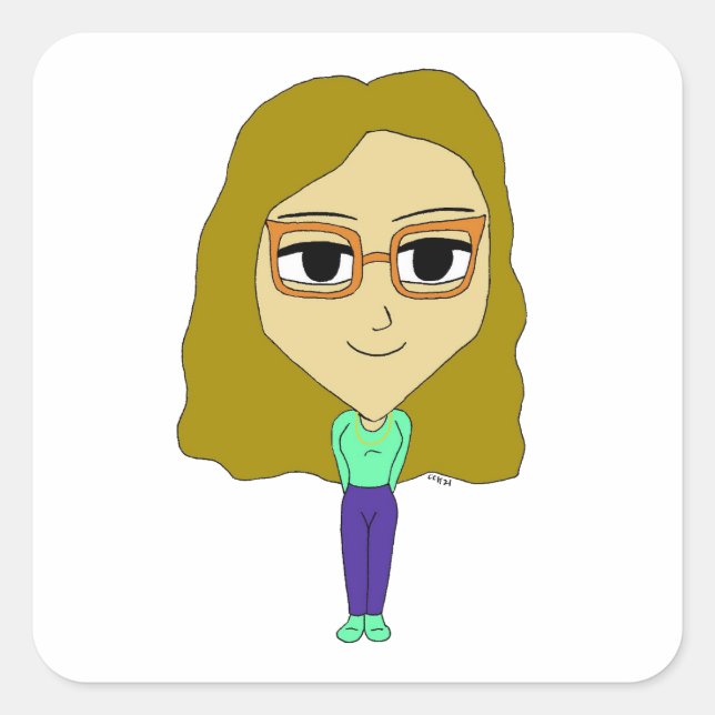 Pegatina Cuadrada chibi (Anverso)