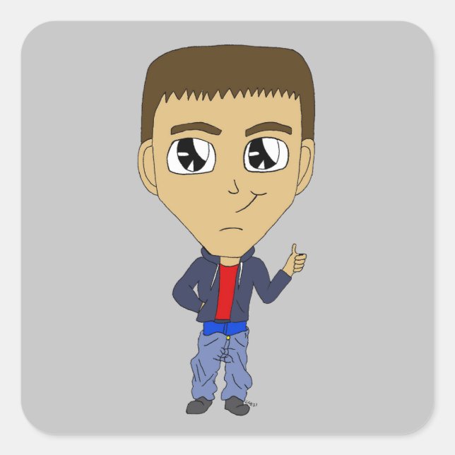 Pegatina Cuadrada chibi (Anverso)