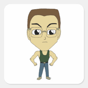 Pegatina Cuadrada chibi