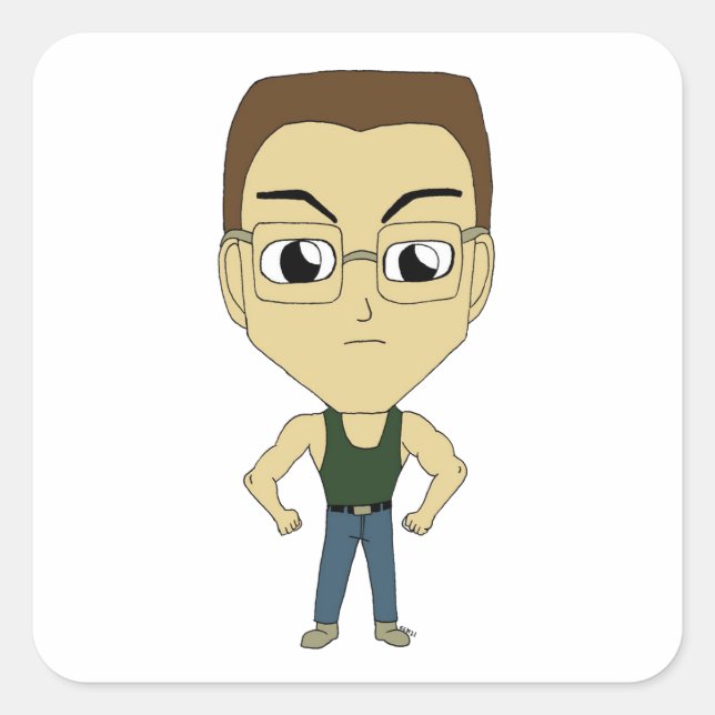Pegatina Cuadrada chibi (Anverso)