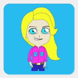 Pegatina Cuadrada chibi