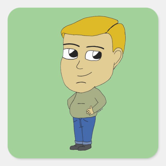 Pegatina Cuadrada chibi (Anverso)