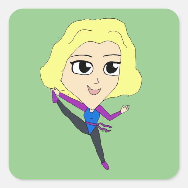 Pegatina Cuadrada chibi (Anverso)