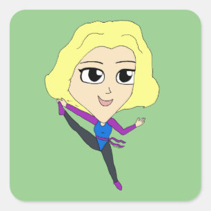Pegatina Cuadrada chibi