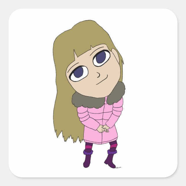 Pegatina Cuadrada chibi (Anverso)