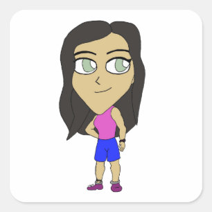 Pegatina Cuadrada chibi
