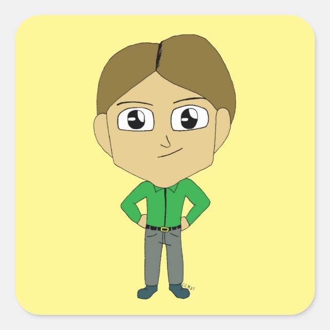Pegatina Cuadrada chibi (Anverso)