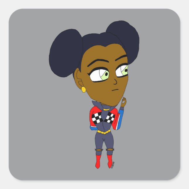 Pegatina Cuadrada chibi (Anverso)
