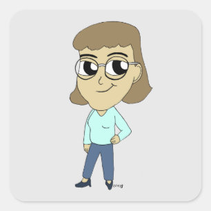 Pegatina Cuadrada chibi