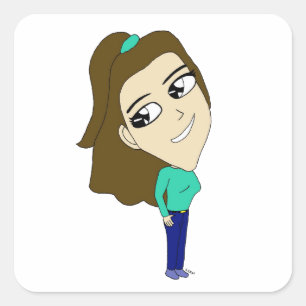 Pegatina Cuadrada chibi
