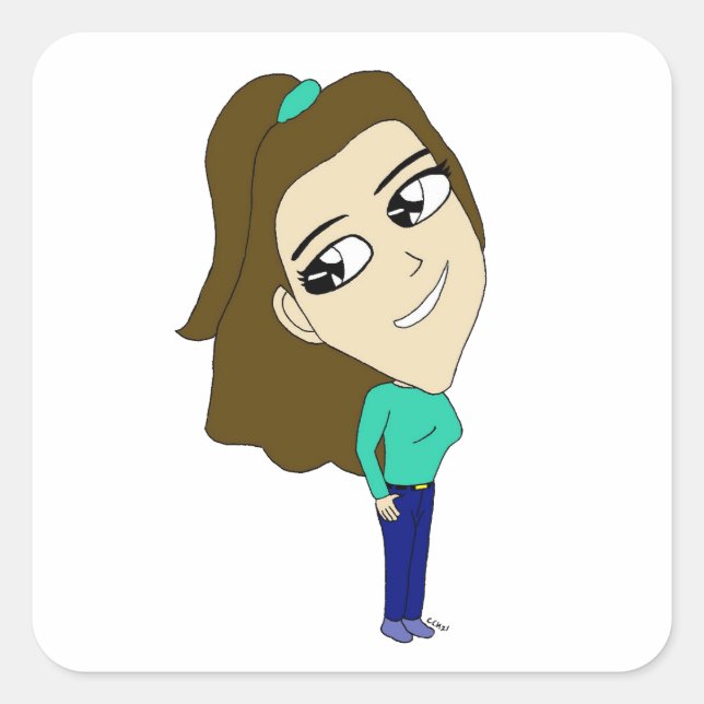 Pegatina Cuadrada chibi (Anverso)