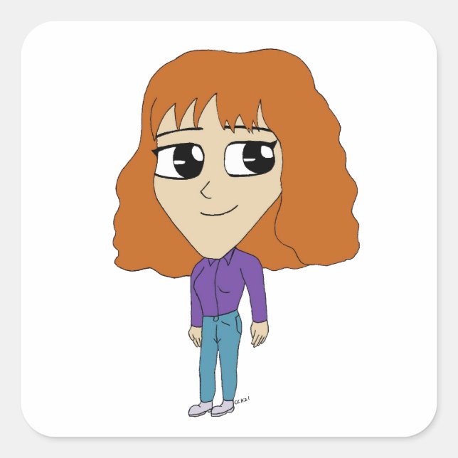 Pegatina Cuadrada chibi (Anverso)