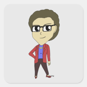 Pegatina Cuadrada chibi