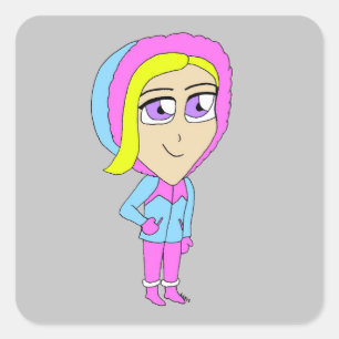 Pegatina Cuadrada chibi