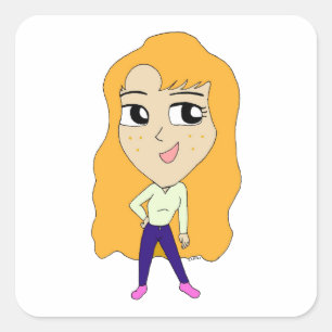 Pegatina Cuadrada chibi