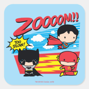 Pegatina Cuadrada ¡Chibi Batman demasiado lento!