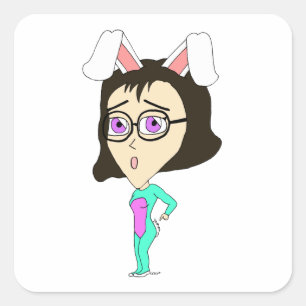 Pegatina Cuadrada chibi bunnygirl