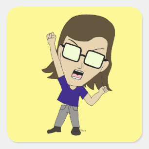 Pegatina Cuadrada Chibi Sonic_Zeph