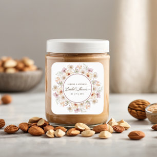 Pegatina Cuadrada Chic Regader de Acuarela para Despedida de Soltera