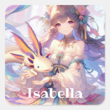 Chica Anime personalizado y Axolotl