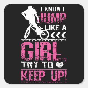 Pegatina Cuadrada Chica Bmx Freestyle