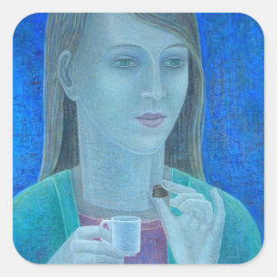 Pegatina Cuadrada Chica con chocolate 2011