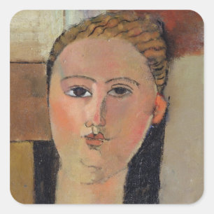 Pegatina Cuadrada Chica con el pelo rojo, 1915