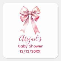 Chica Coqueta con Lazo Rosa Baby Shower 