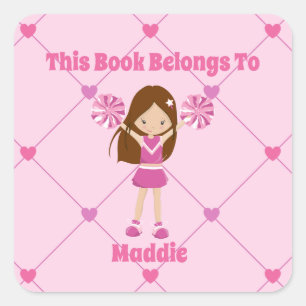 Pegatina Cuadrada Chica  Cute Personalizado Este Libro Pertenece A