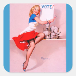 Pegatina Cuadrada Chica de anclaje retro de vendimia