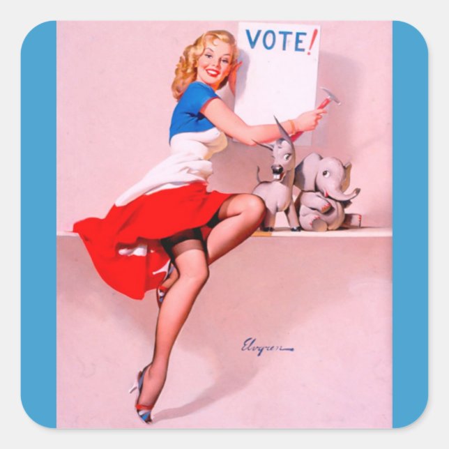 Pegatina Cuadrada Chica de anclaje retro de vendimia (Anverso)