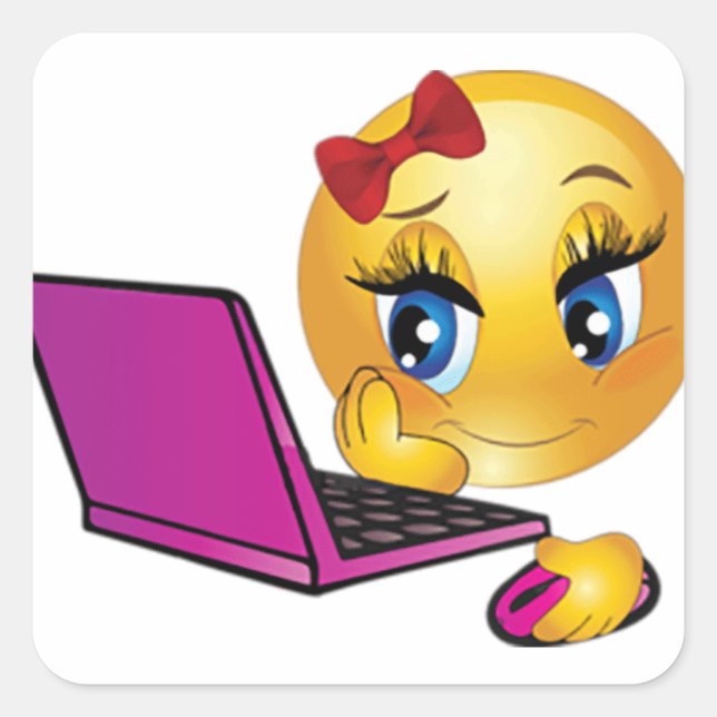 Pegatina Cuadrada Chica de Emoji para portátiles (Anverso)