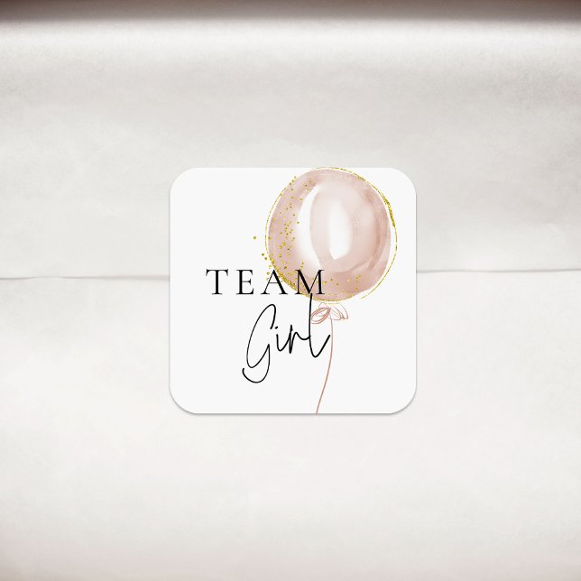 Pegatina Cuadrada Chica de equipo de análisis de género de globos ro (Subido por el creador)