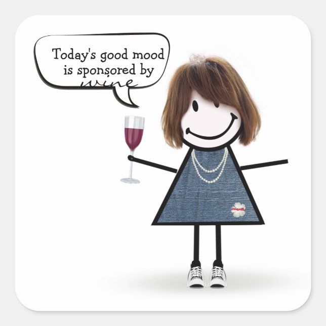 Pegatina Cuadrada Chica de Fiesta de palo en zapatillas de deporte c (Anverso)