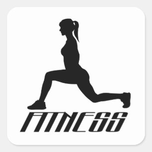 Pegatina Cuadrada Chica de fitness