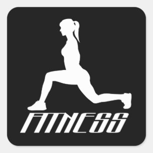 Pegatina Cuadrada Chica de fitness