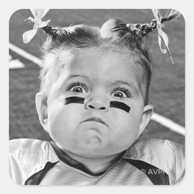 Pegatina Cuadrada Chica de fútbol (Anverso)