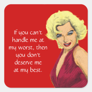 Pegatina Cuadrada Chica de Glamour de Blonde