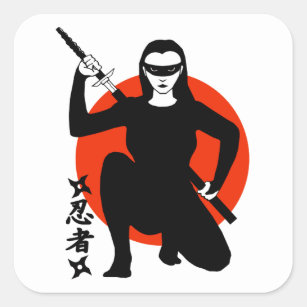 Pegatina Cuadrada Chica de Ninja