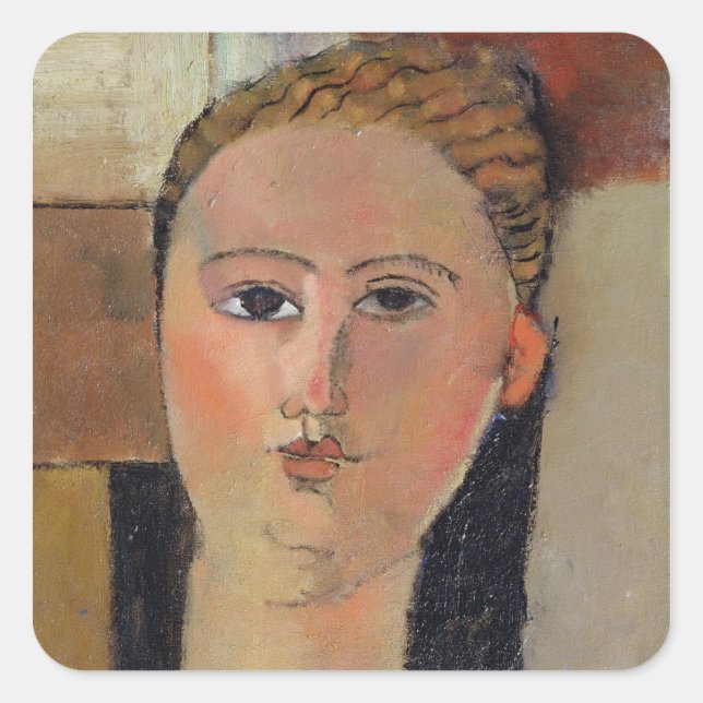 Pegatina Cuadrada Chica de pelo rojo, 1915 (Anverso)