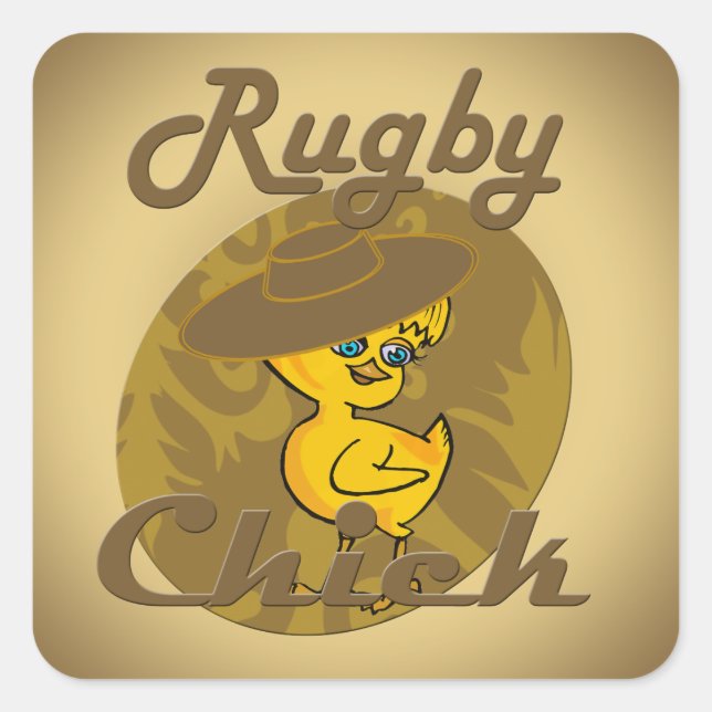 Pegatina Cuadrada Chica de rugby #6 (Anverso)