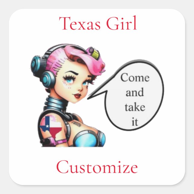 Pegatina Cuadrada Chica de Texas Thunder_Cove (Anverso)